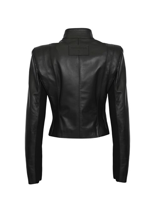 Giacca biker in pelle con inserti in maglia Patrizia Pepe | CO0001 L1HZK103